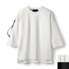3/4-sleeve Zip-accent T-shirt