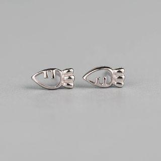 925 Sterling Silver Carrot Earring
