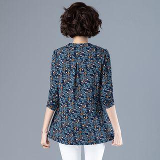 Floral Round-neck Long-sleeve T Shirt
