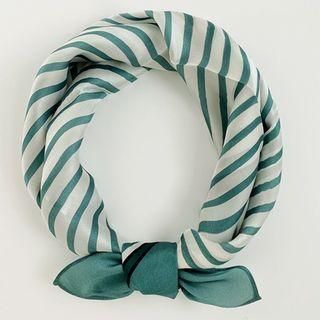 Striped Silk Scarf Stripe - Blue - One Size