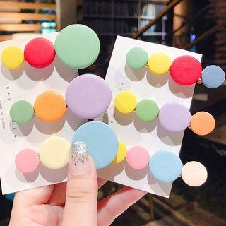 Set: Wooden Disc Hair Clip