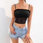 Plaid Print Ruched Camisole Crop Top