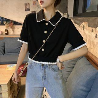 Short-sleeve Fill Trim Top