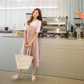 Button-front Jumper Midi Dress