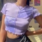 Color Panel Short-sleeve Cropped Top