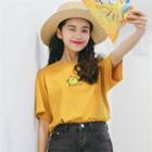 Short-sleeve Embroidered Crown T-shirt