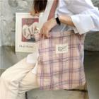 Plaid Shopper Bag Plaid - Pink - One Size
