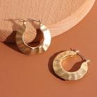 Textured Hoop Earring 1 Pair - Gold - One Size