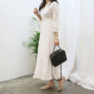 Wrap-front Textured Maxi Dress
