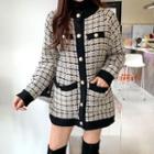 Crew-neck Tweed Cardigan
