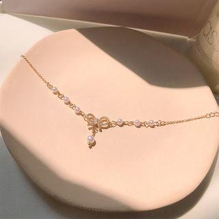Bow Pendant Bracelet Gold - One Size