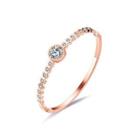 Simple And Fashion Plated Rose Gold Geometric Round Cubic Zirconia 316l Stainless Steel Bangle Rose Gold - One Size