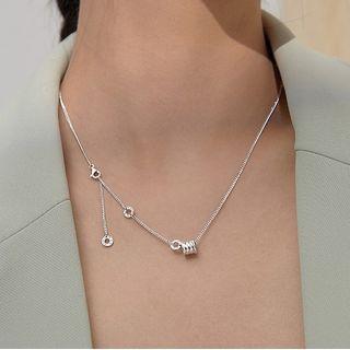 Asymmetrical Pendant Sterling Silver Necklace