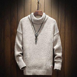 Mock-neck Elbow Patch Sweater