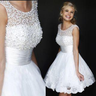 Sleeveless Beaded Wedding Dress