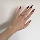 Plain Pointed Faux Nail Tips 606 - Wine Red - One Size