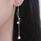 Rhinestone Faux Pearl Fringed Earring 1 Pair - Silver - One Size