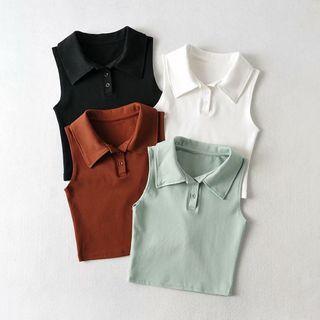 Polo-neck Tank Top
