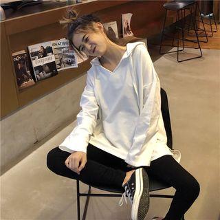 Drawstring Hoodie / Color Block Skinny Pants