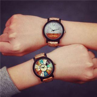 Printed Couple Strap Watch