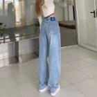 Smiley Patch Baggy Jeans