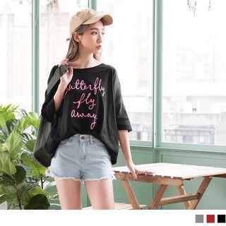 Letter Print Loose-fit T-shirt