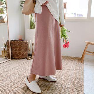 Zip-closure A-line Long Skirt