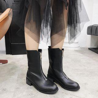 Zip-front Short Boots