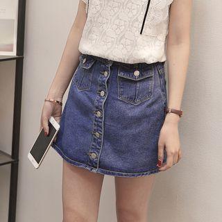 Denim Buttoned Skort
