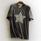 Short-sleeve Star Applique T-shirt