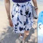 Printed A-line Mini Skirt