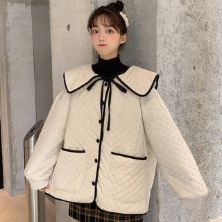 Pocket Detail Padded Jacket Off-white - One Size