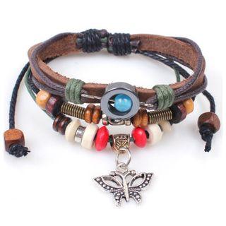 Butterfly Dangle Beaded Bracelet