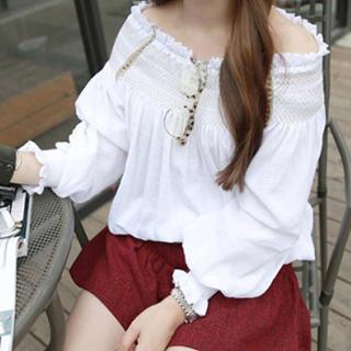 Off-shoulder Long-sleeve Top