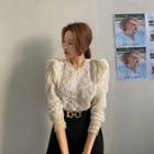 Puff-shoulder All Lace Blouse