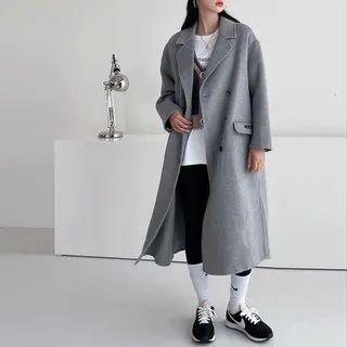 Double-breasted Wool Long Coat