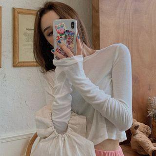 Long-sleeve Crop T-shirt In 10 Colors