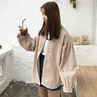 Lantern-sleeve Corduroy Jacket
