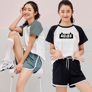 Sports Set: Short-sleeve Raglan T-shirt + Shorts