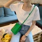 Plain Square-neck Loose-fit Short-sleeve T-shirt