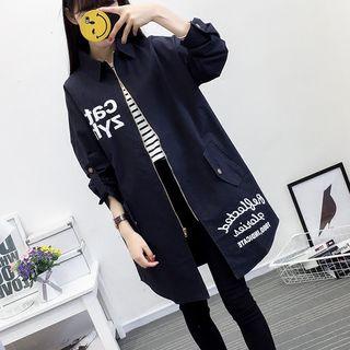 Lettering Zip Coat