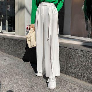 Tie-side Wide-leg Pants