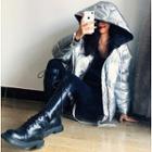 Glitter Loose-fit Hooded Down Coat