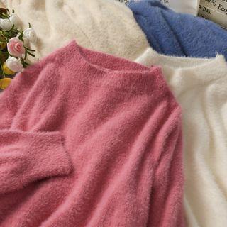 Loose-fit Furry-knit Sweater In 5 Colors