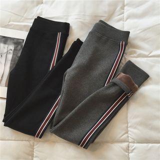 Fleece-lined Contrast-trim Leggings