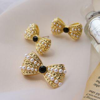 Bow Sterling Silver Ear Stud / Pin