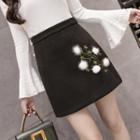 A-line Embroidered Mini Skirt