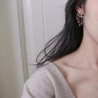 Faux Pearl Fringed Earring 1 Pair - S925 Silver Stud - Gold - One Size