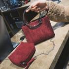 Woolen Mini Shoulder Bag With Pouch