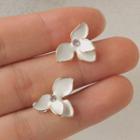 Flower Stud Earring 1 Pair - B815 - White - One Size